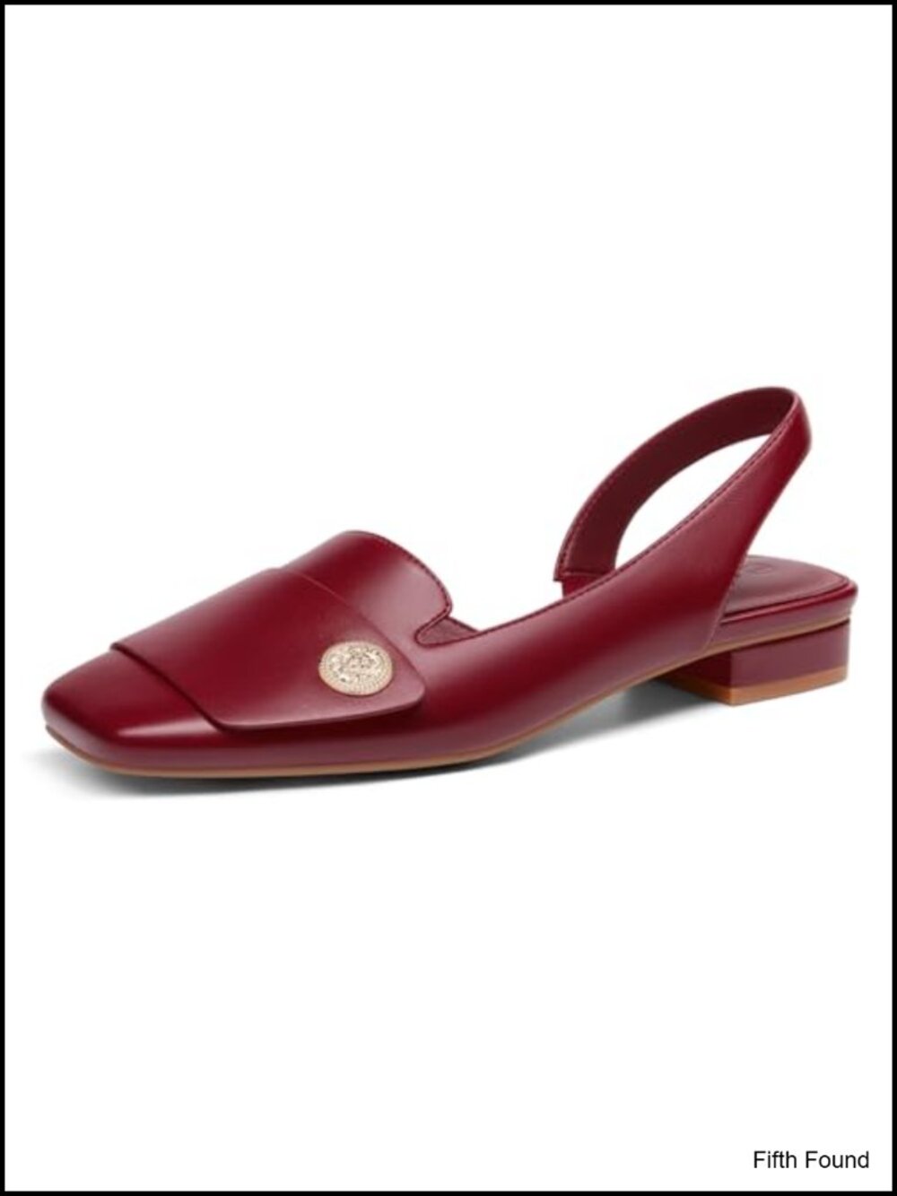 Chunky Low Block Heel Slingback Square Toe D'Orsay Pumps Slip On Work Dress